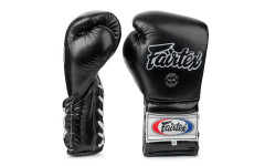 Боксерские перчатки на шнурке Fairtex BGL7 black 10 oz Боксерские перчатки на шнурке Fairtex BGL7 black 10 oz
